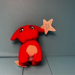 Neopets 2005 McDonald's Happy Meal Toy - Red Poogle Plushie with Gruslen clip